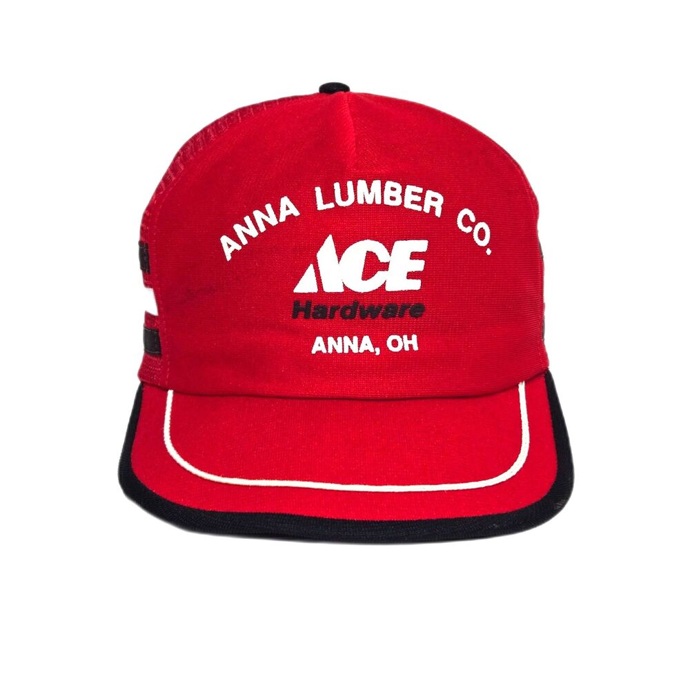 Ace Hardware SKM Vintage Hat | Adjustable Snapback | Red Anna Lumber Co Trucker
